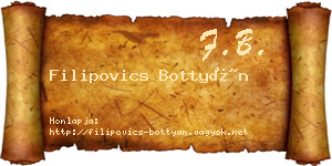 Filipovics Bottyán névjegykártya
